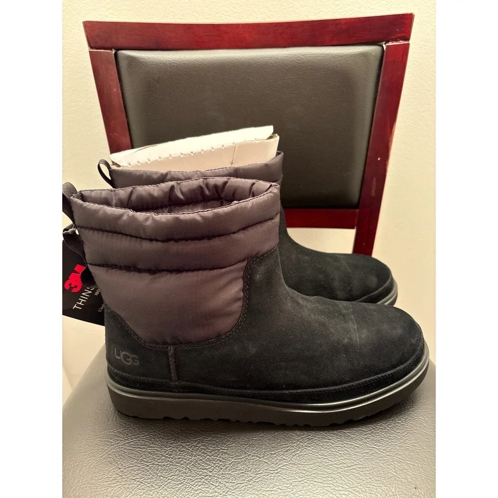 New UGG Men's Waterproof Winter Snow Boots Black Thinsulate Insulation Size 10
